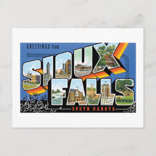 Greetings from Sioux Falls, South Dakota! Retro Postcard