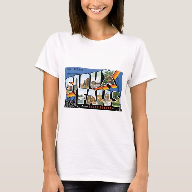 Greetings from Sioux Falls, South Dakota! Retro T-Shirt (Front)