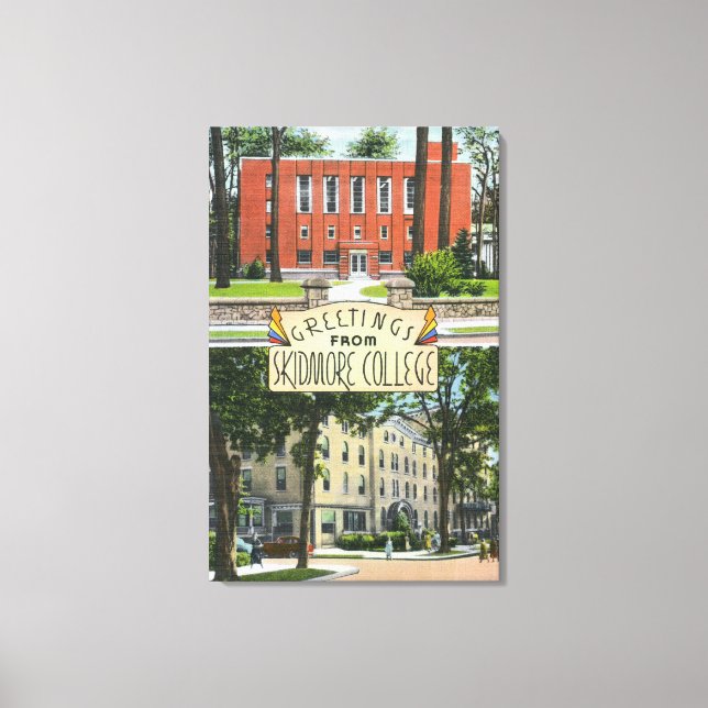 Greetings from Skidmore College Scenes Canvas Print (Front)