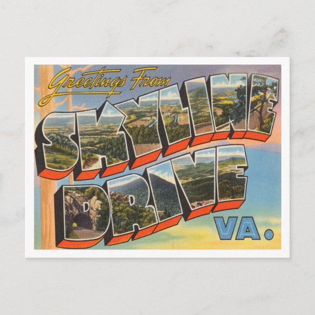 Greetings from Skyline Drive, Virginia Travel Postcard (Front)
