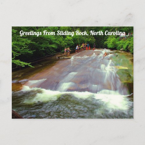 Greetings From Sliding Rock North Carolina Postcard