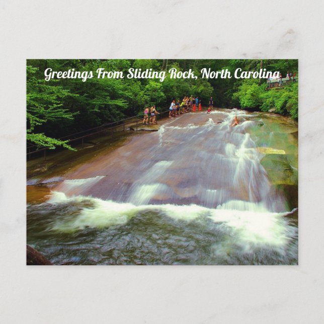 Greetings From Sliding Rock, North Carolina Postcard (Front)