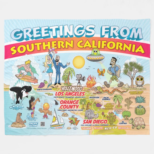 Greetings from SoCal Fleece Blanket (Front (Horizontal))
