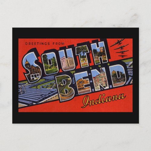 Greetings from South Bend Indiana Postcard