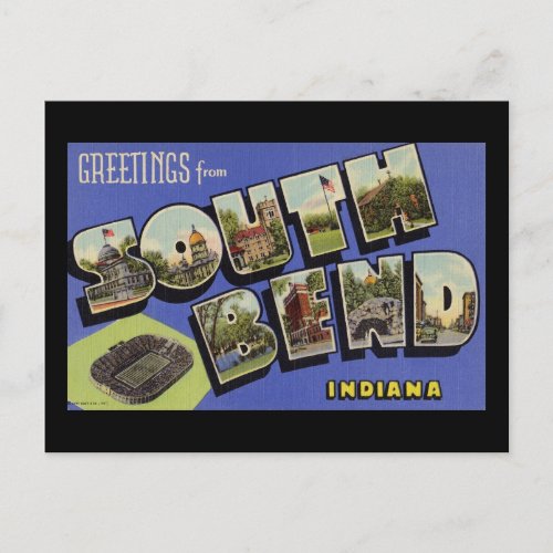 Greetings from South Bend Indiana Postcard