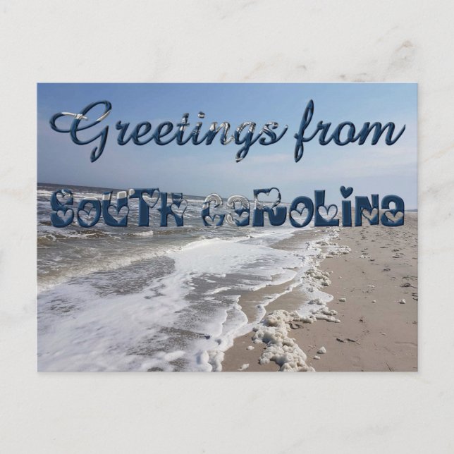 Greetings from South Carolina State Flag USA Heart Postcard (Front)