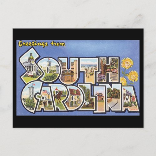 Greetings from South Carolina_Vintage Travel Postcard