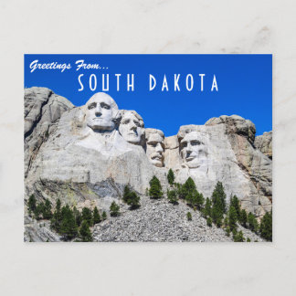Greetings from South Dakota Mount Rushmore Postcard