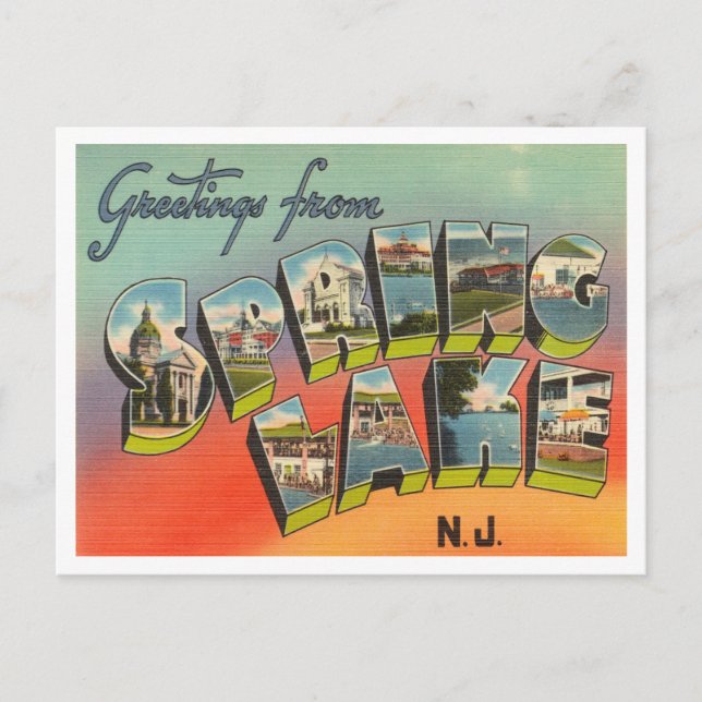 Greetings from Spring Lake, New Jersey Travel Postcard (Front)