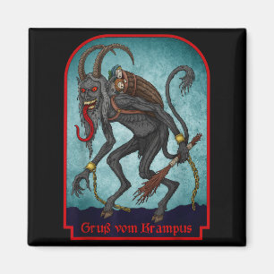 Greetings From Ss Vom Krampus Christmas Festive Ho Magnet