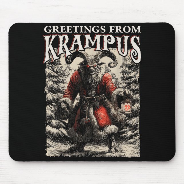 Greetings From Ss Vom Krampus Festive Horror Chris Mouse Pad (Front)