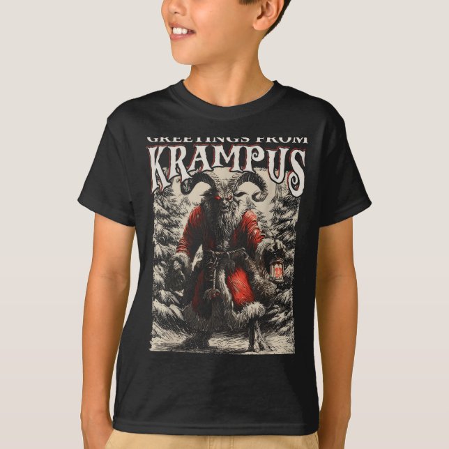 Greetings From Ss Vom Krampus Festive Horror Chris T-Shirt (Front)