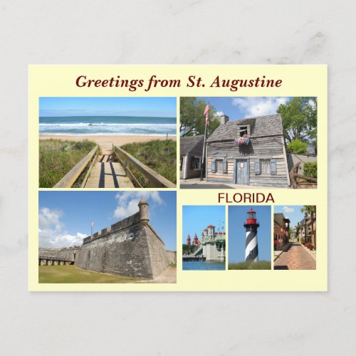 Greetings from St Augustine Florida Postcard