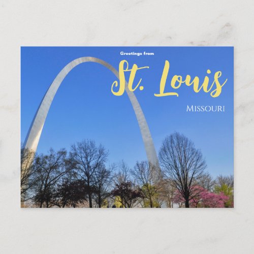 Greetings from St Louis Arch Missouri Postcard