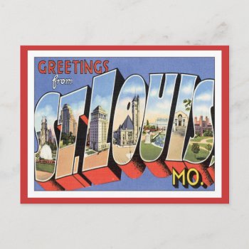 Greetings From St.louis Missouri Postcard by Trendshop at Zazzle
