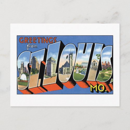 Greetings from St Louis MO Postcard