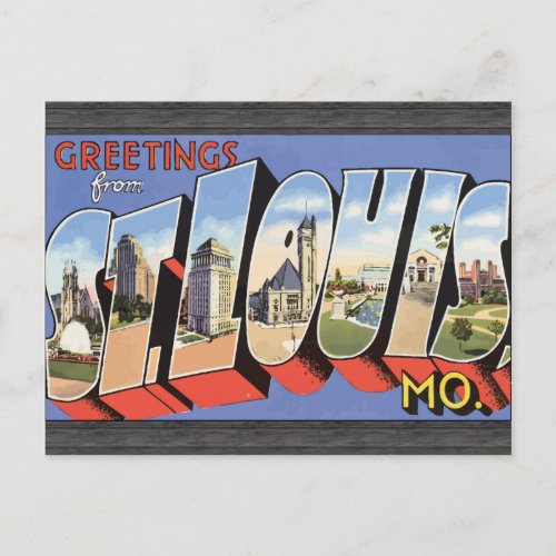 Greetings From St Louis Mo Vintage Postcard