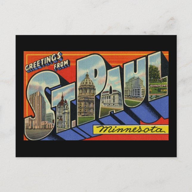 Greetings from St. Paul Minnesota Postcard (Front)