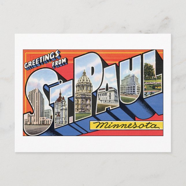 Greetings from St. Paul Minnesota Postcard (Front)