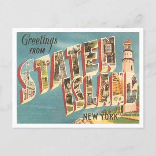 Greetings from Staten Island New York Travel Postcard