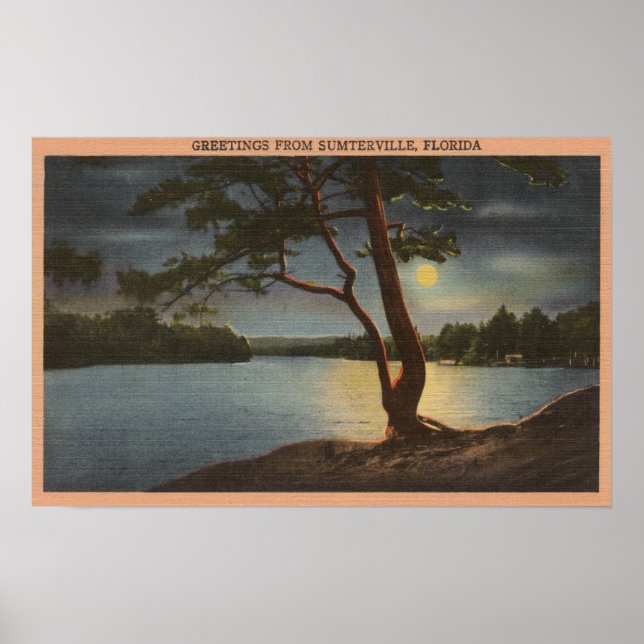 Greetings from Sumterville, Florida - Moon Poster (Front)