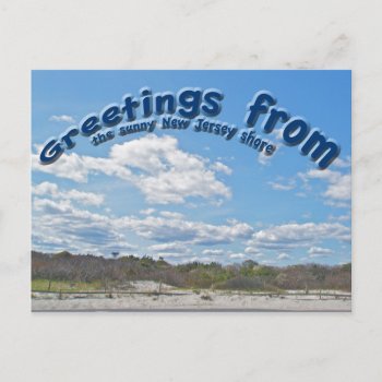 Greetings From Sunny New Jersey Shore Postcard by CarolsCamera at Zazzle
