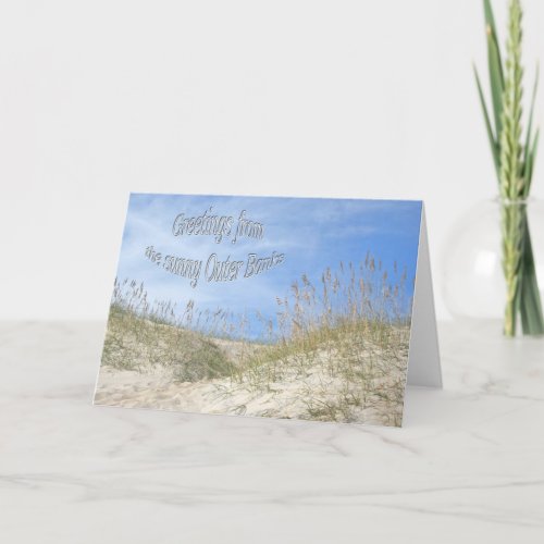 Greetings From Sunny OBX Sea Oats Items Card