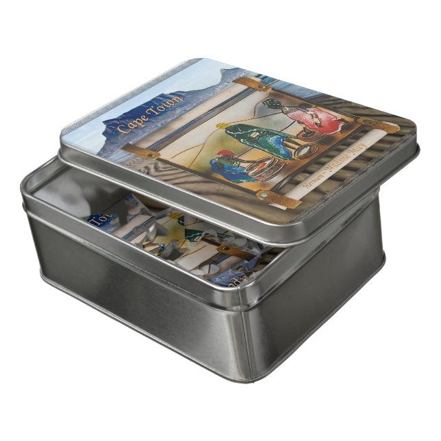 Greetings from Table-Mountain in Cape-Town Jigsaw Puzzle (Lid Open)