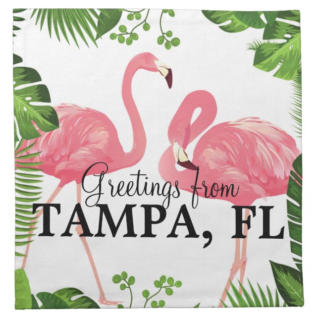 Greetings from Tampa, FL Cloth Napkin (Front)
