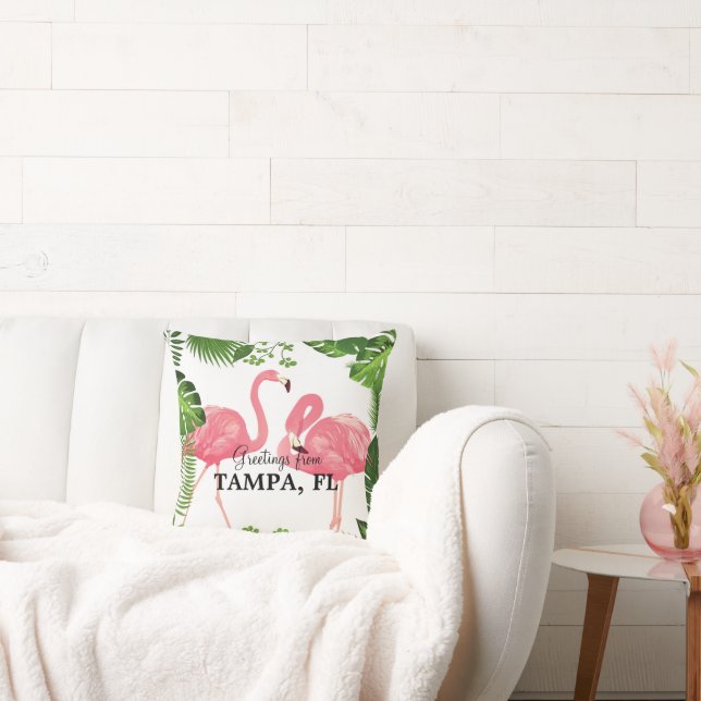 Greetings from Tampa, Florida Throw Pillow (Couch)