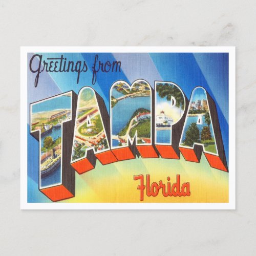 Greetings from Tampa Florida Vintage Travel Postcard