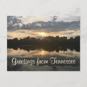 GREETINGS FROM TENNESSEE lake sunset photograph   Postcard