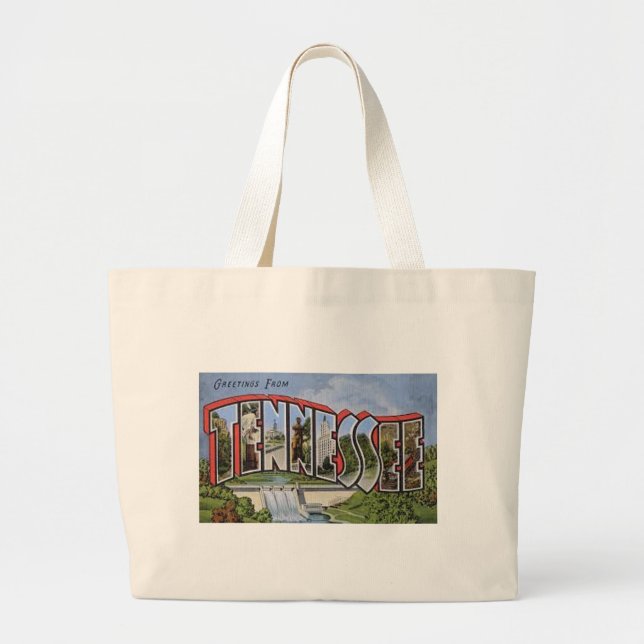 Greetings From Tennessee Large Tote Bag (Front)