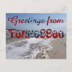 Greetings from Tennessee State Flag Hearts USA Postcard