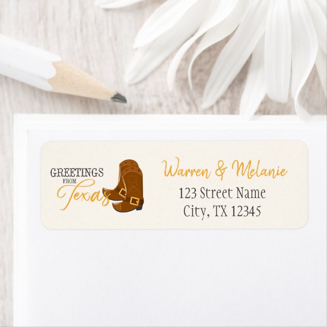 Greetings From Texas Address Label (Insitu)