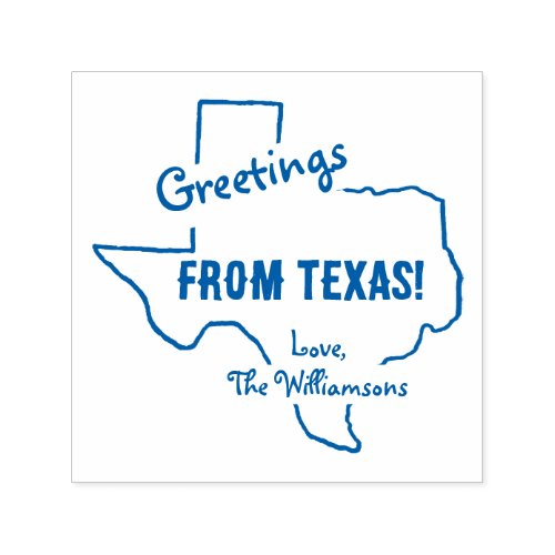 Greetings From Texas Family Name Rustic Self_inking Stamp