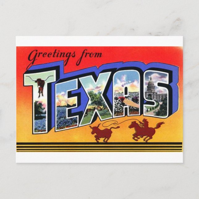 Greetings From Texas Postcard (Front)