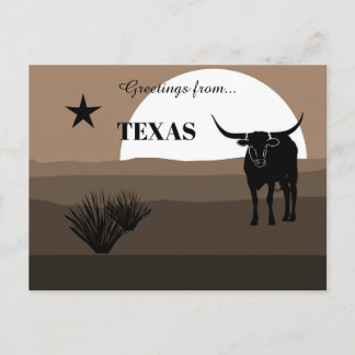 Greetings from Texas State Earth Tones Postcard