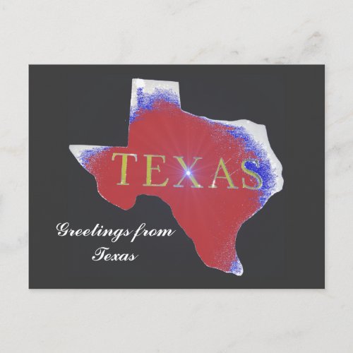 greetings from texas state postcard