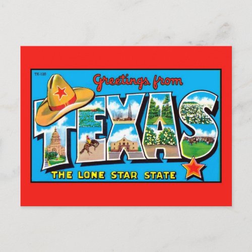 Greetings from Texas the Lone Star State Postcard