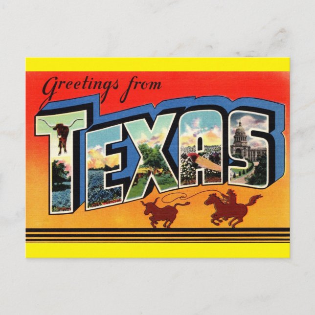 Greetings from Texas Travel Postcard (Front)