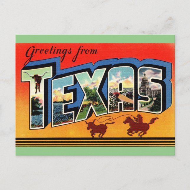 Greetings from Texas Travel Postcard (Front)