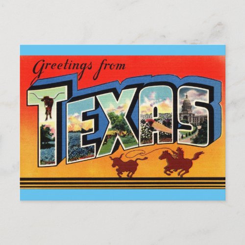 Greetings from Texas Travel Postcard