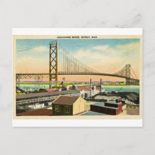 Greetings from the Ambassador Bridge Detroit Postcard