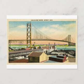 Greetings from the Ambassador Bridge Detroit Postcard