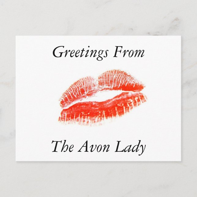 Greetings From The Avon Lady Post Card (Front)