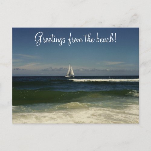 Greetings from the beach postcard
