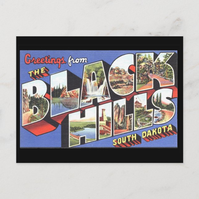 Greetings from the Black Hills South Dakota Postcard (Front)