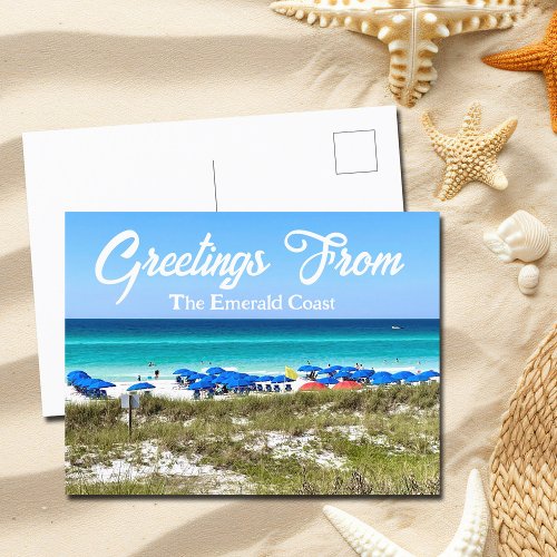 Greetings from The Emerald Coast Beautiful Florida Postcard