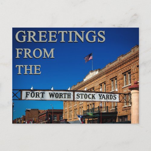 Greetings From the Fort Worth Stockyards Fun Texas Postcard